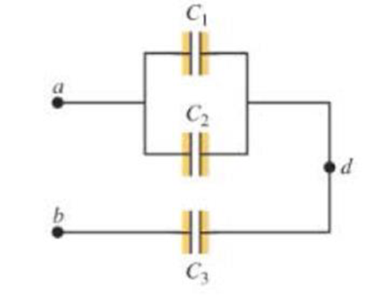 Chapter 18, Problem 43P, In Figure 18 39, C1 = 3.00 F anri Vab = 120 V. The charge on capacitor C1 is 150 C. Calculate the 