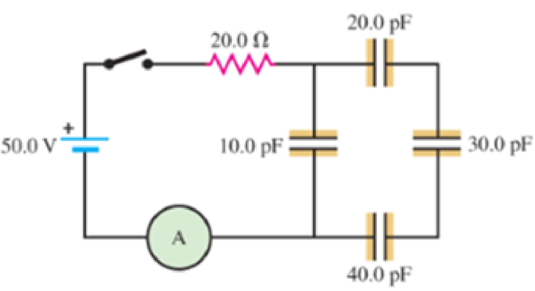 Chapter 19, Problem 62P, In the circuit shown in Figure 19.62. the capacitors are all initially uncharged and the battery has 