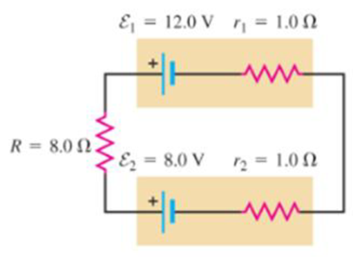Chapter 19, Problem 71GP, In the circuit of Figure 19.65. find (a) the current through the 8.0  resistor, (b) the total rate 