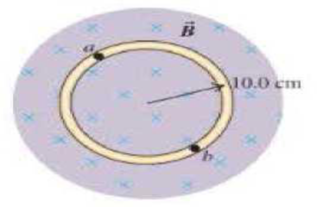 Chapter 21, Problem 12P, A circular loop of wire is in a soalially uniform magnetic field, as shown in Figure 21.46. The 