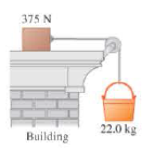 Chapter 5, Problem 23P, | At a construction site, a 22.0 kg bucket of concrete is connected over a very light frictionless 