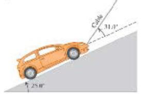 Chapter 5, Problem 6P, || A 1130 kg car is being pulled up a frictionless ramp at a constant speed. as shown in Figure 