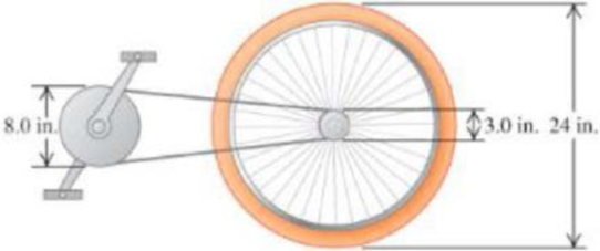 Chapter 9, Problem 23P, Exercise! An exercise bike that you pedal in place has a bicycle chain connecting the wheel you 