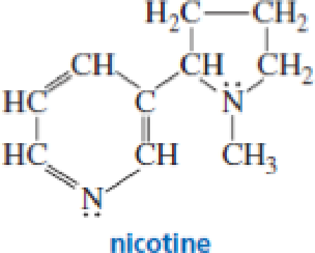 Chapter 1, Problem 53P, In which orbitals are the lone pairs in nicotine? nicotine increases the concentration of dopamine 