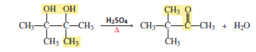 Chapter 9, Problem 56P, When a diol that has OH groups on adjacent carbons undergoes dehydration a rearrangement called a 
