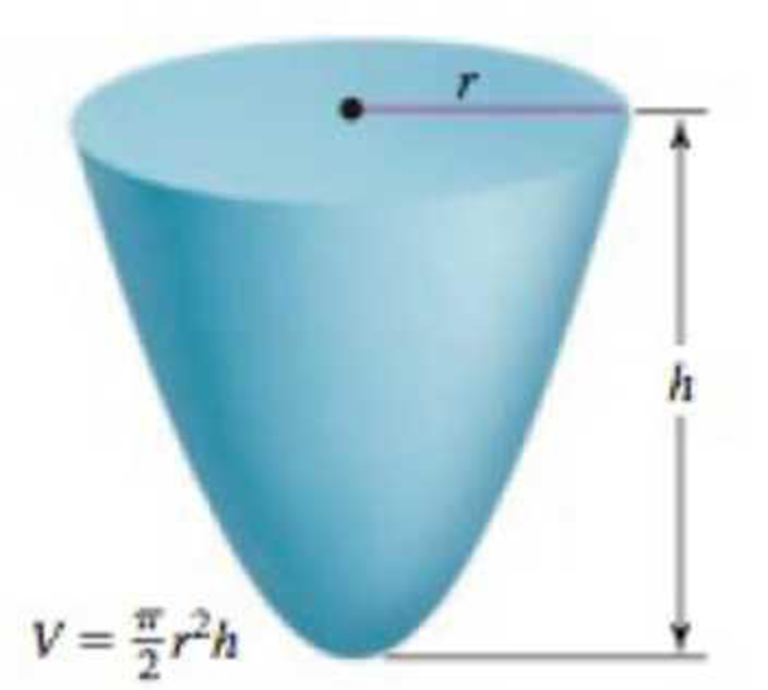 Chapter 15.6, Problem 46E, Volume of a paraboloid The volume of a segment of a circular paraboloid (see figure) with radius r 