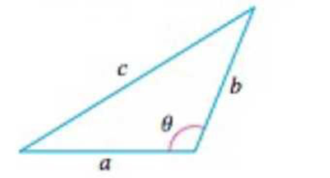 Chapter 15.6, Problem 51E, Law of Cosines The side lengths of any triangle are related by the Law of Cosines. c2 = a2 + b2  2ab 