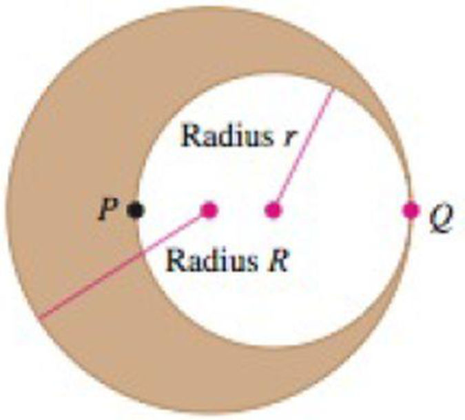 Chapter 16.6, Problem 65E, The golden earring A disk of radius r is removed from a larger disk of radius R to form an earring 