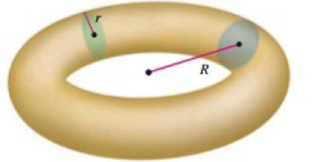 Chapter 17.6, Problem 74E, Surface area of a torus a.Show that a torus with radii R  r (see figure) may be described 