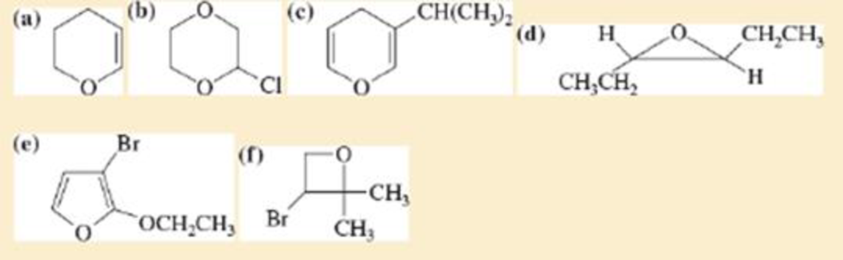Chapter 14.3C, Problem 14.6P, Name the following heterocyclic ethers. 