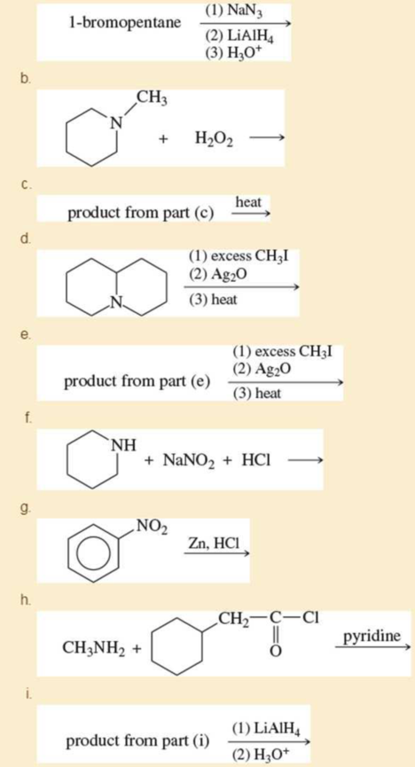 Chapter 19, Problem 19.38SP, Predict the products of the following reactions: a. excess NH3+Ph-CH2CH2CH2Br , example  1