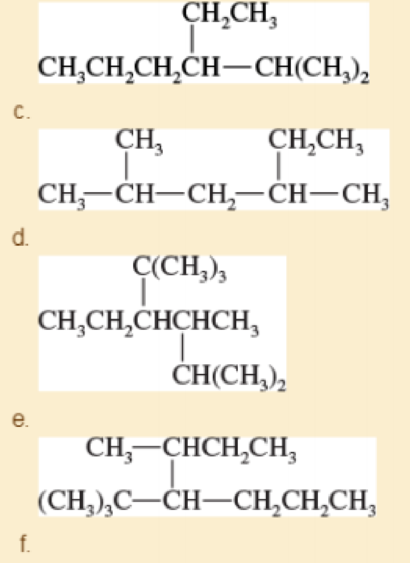 Chapter 3.3B, Problem 3.4P, Provide IUPAC names for the following compounds. a. (CH3)2CHCH2CH3 b. CH3C(CH3)2CH3 