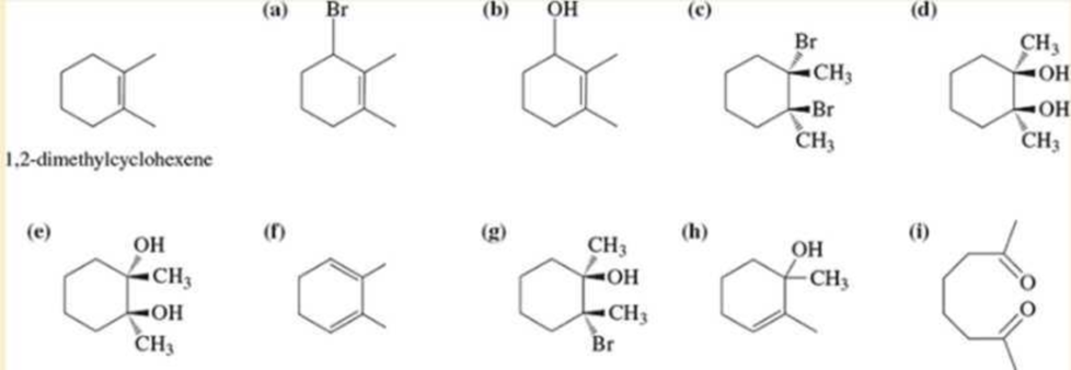 Chapter 8, Problem 8.50SP, Using 1,2-dimethylcyclohexene as your starting material, show how you would synthesize the following 