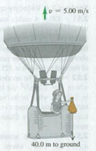 Chapter 2, Problem 2.44E, A hot-air balloonist, rising vertically with a constant velocity of magnitude 5.00 m/s, releases a 