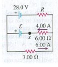 Chapter 26, Problem 26.25E, In the circuit shown in Fig. E26.25 find (a) the current in resistor R; (b) the resistance R; (c) 