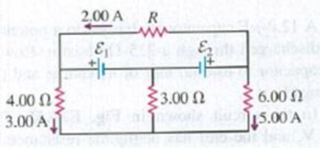 Chapter 26, Problem 26.27E, In the circuit shown in Fig. E26.27, find (a) the current in the 3.00- resistor; (b) the unknown 