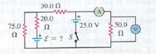 Chapter 26, Problem 26.31E, In the circuit shown in Fig. E26.31 the batteries have negligible internal resistance and the meters 
