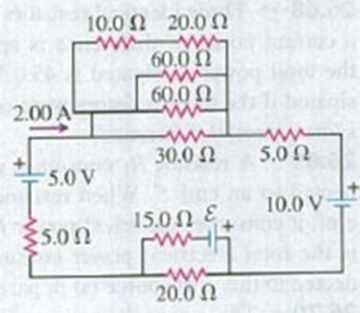 Chapter 26, Problem 26.63P, Consider the circuit shown in Fig. P26.63. (a) What must the emf  of the battery be in order for a 