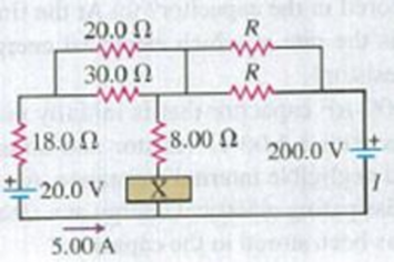 Chapter 26, Problem 26.65P, In the circuit shown in Fig. P26.65, the current in the 20.0-V battery is 5.00 A in the direction 