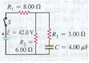 Chapter 26, Problem 26.70P, The capacitor in Fig. F26.70 is initially uncharged. The switch S is closed at t = 0. (a) 