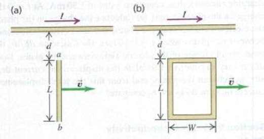Chapter 29, Problem 29.57P, CALC The long, straight wire shown in Fig. P29.57a carries constant current I. A metal bar with 