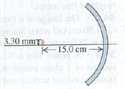 Chapter 34, Problem 34.15E, The thin glass shell shown in Fig. E34.15 has a spherical shape with a radius of curvature of 12.0 