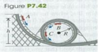Chapter 7, Problem 7.42P, CP Riding a Loop-the- Loop. A car in an amusement park ride rolls without friction around a track 