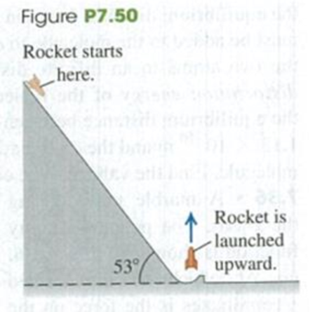 Chapter 7, Problem 7.50P, A 1500-kg rocket is to be launched with an initial upward speed of 50.0 m/s. In order to assist its 