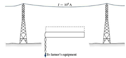 Chapter 27, Problem 83PP, Clever farmers with power lines crossing their land have been known to steal power by stringing wire 