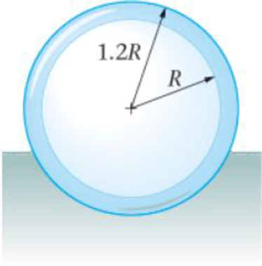 Chapter 15, Problem 103GP, Figure 15-52 Problem 103 103.  The hollow, spherical glass shell shown in Figure 15-52 has an inner 