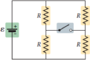 Chapter 21, Problem 53PCE, Predict/Calculate Four identical resistors are connected to a battery as shown in Figure 21-45. When 