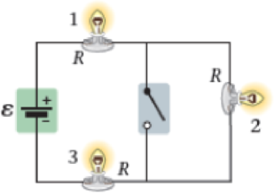Chapter 21, Problem 83GP, CE Consider the circuit shown in Figure 21-56, in which three lights, each with a resistance R, are 