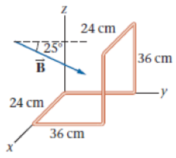 Chapter 23, Problem 80GP, A rectangular loop of wire 24 cm by 72 cm is bent into an L shape, as shown in Figure 23-10. The 