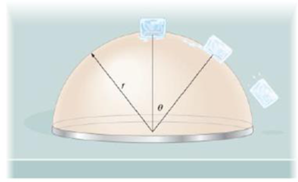 Chapter 8, Problem 71GP, An ice cube is placed on top of an overturned spherical bowl of radius r, as indicated in Figure 