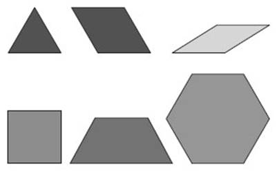Chapter 11.2, Problem 11MC, The six pattern blocks shown below are manipulatives that can be used to explore polygons and their , example  1