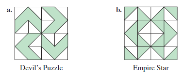 Chapter 11.3, Problem 25MC, Explain whether the following quilt patterns have turn symmetry, and, if so, identify the turn 