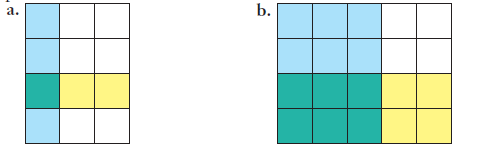 Chapter 6.3A, Problem 1A, In the following figures, a unit rectangle is used to illustrate the product of two fractions. Name 