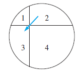 Chapter 9.1, Problem 18MC, Joe claims that if the following spinner is spun 100 times, the number 4 will occur most often 