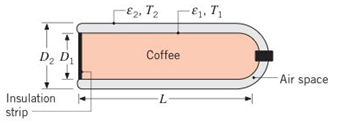 Chapter 13, Problem 13.111P, Hot coffee is contained in a cylindrical thermos bottle that is of length L=0.3m and is lying on its 