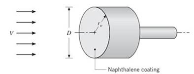 Chapter 6, Problem 6.69P, Using the naphthalene sublimation technique. the radial distribution of the local convection mass 
