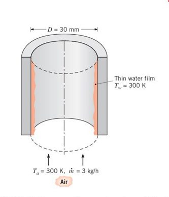 Chapter 8, Problem 8.119P, Air at 300K and a flow rate of 3kg/h passes upward through a 30mm tube, as shown in the sketch. A 