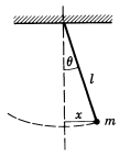 Chapter 7.2, Problem 13P, A simple pendulum consists of a point mass m suspended by a (weightless) cord or rod of length l, as 