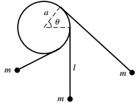 Chapter 9.5, Problem 16P, Find the Lagrangian and the Lagrange equation for the pendulum shown. The vertical circle is fixed. 