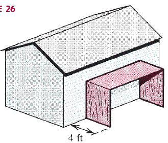 Chapter 4.9, Problem 26E, An open rectangular storage shelter 4 feet deep, consisting of two vertical sides and a flat roof, 