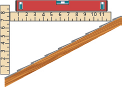 Chapter 4.4, Problem 280E, The slope of the roof shown here is measured with a 12” level and a ruler. What is the slope of this 