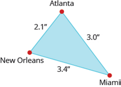Chapter 7.5, Problem 279E, In the following exercises, use the map shown. On the map, Atlanta, Miami, and New Orleans form a 