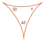 Chapter 4.6, Problem 5MS, Saddle sores. The triangle at right is drawn on a saddle surface. Can the angle x be as large as 