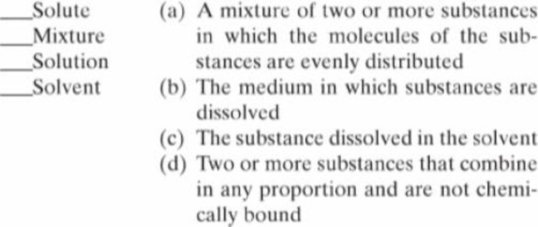 Chapter 2, Problem 5SQ, Match the following terms: 