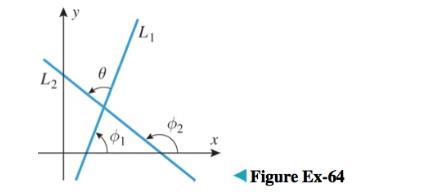 Chapter 10.4, Problem 64ES, Given two intersecting lines, let  be the line with the larger angle of inclination  and let  be the 