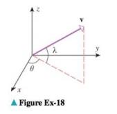 Chapter 11.3, Problem 18ES, Let  and  be the angles shown in the accompanying figure. Show that the direction cosines of v can 